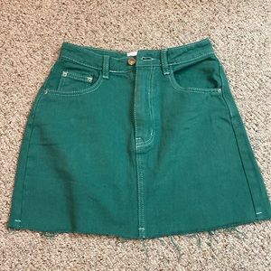 Princess Polly Green Denim Mini Skirt